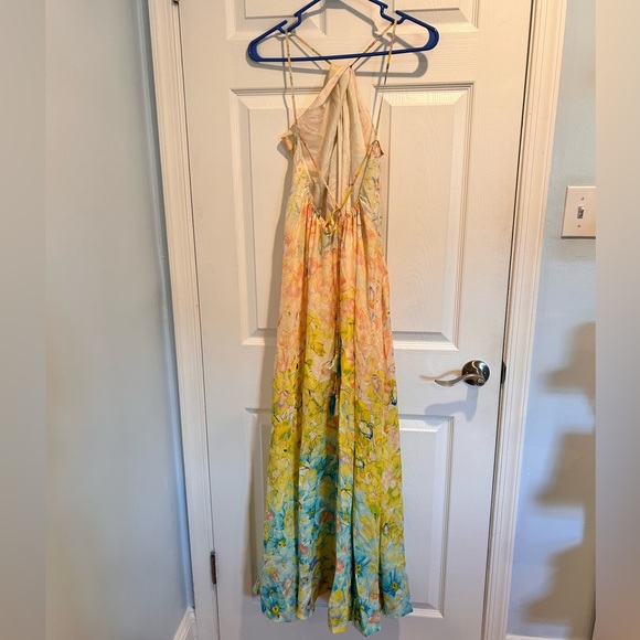 Wild Orchid Halter Neck Flared Dress La Fuori Anthropologie Floral Maxi NWT - Picture 9 of 16